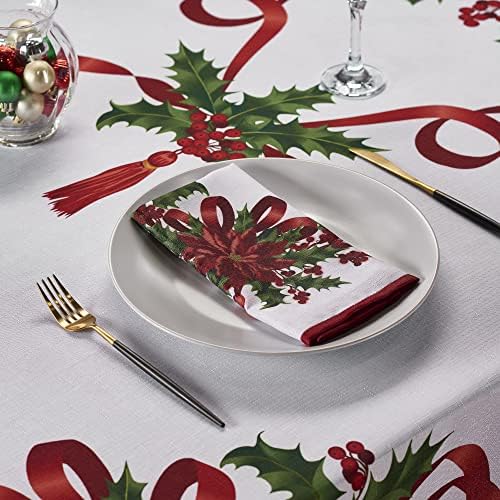 Kadut tablecloth with place settings showing how it elevates holiday tablescape benefit