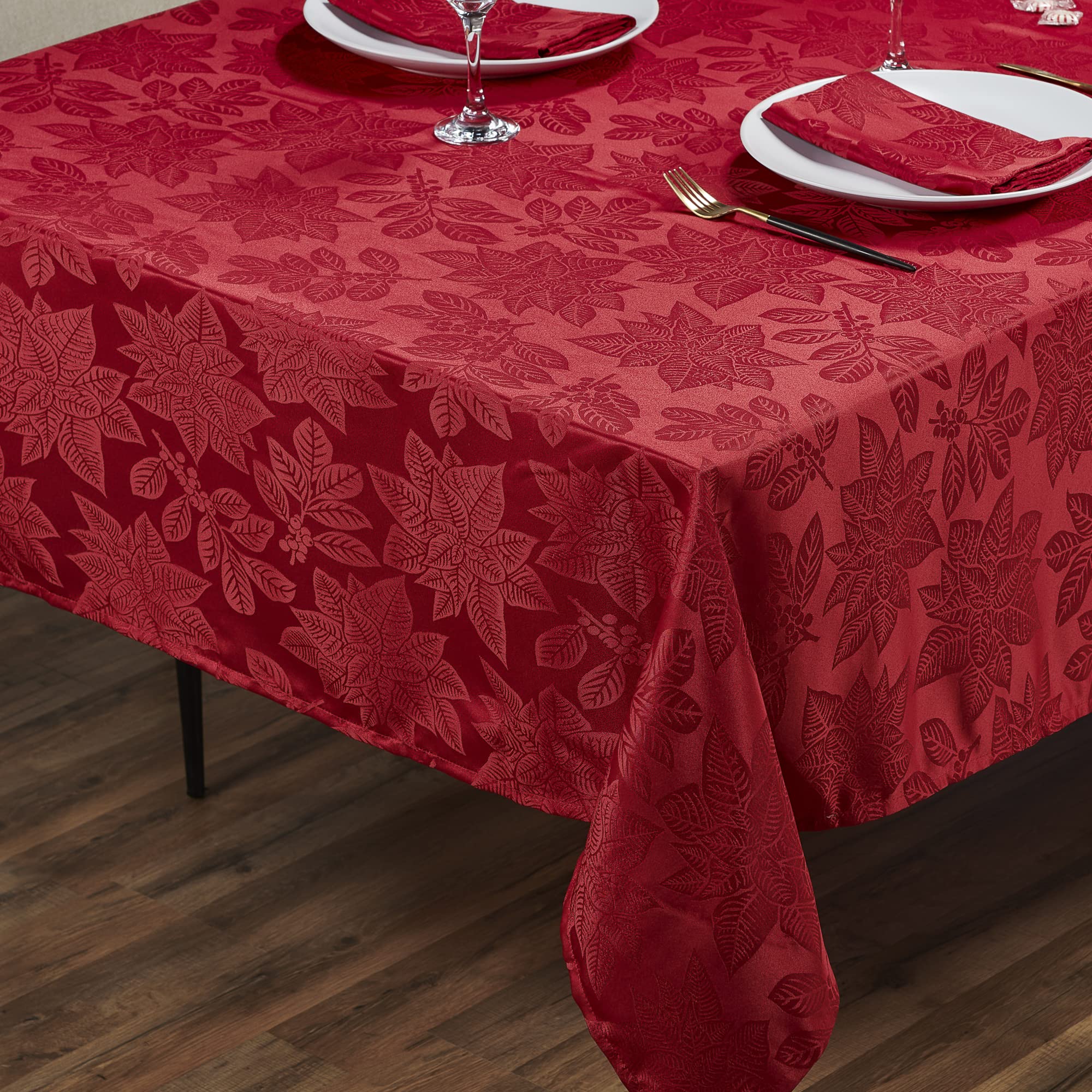 Kadut closeup of poinsettia leaf pattern highlighting vibrant print and clarity