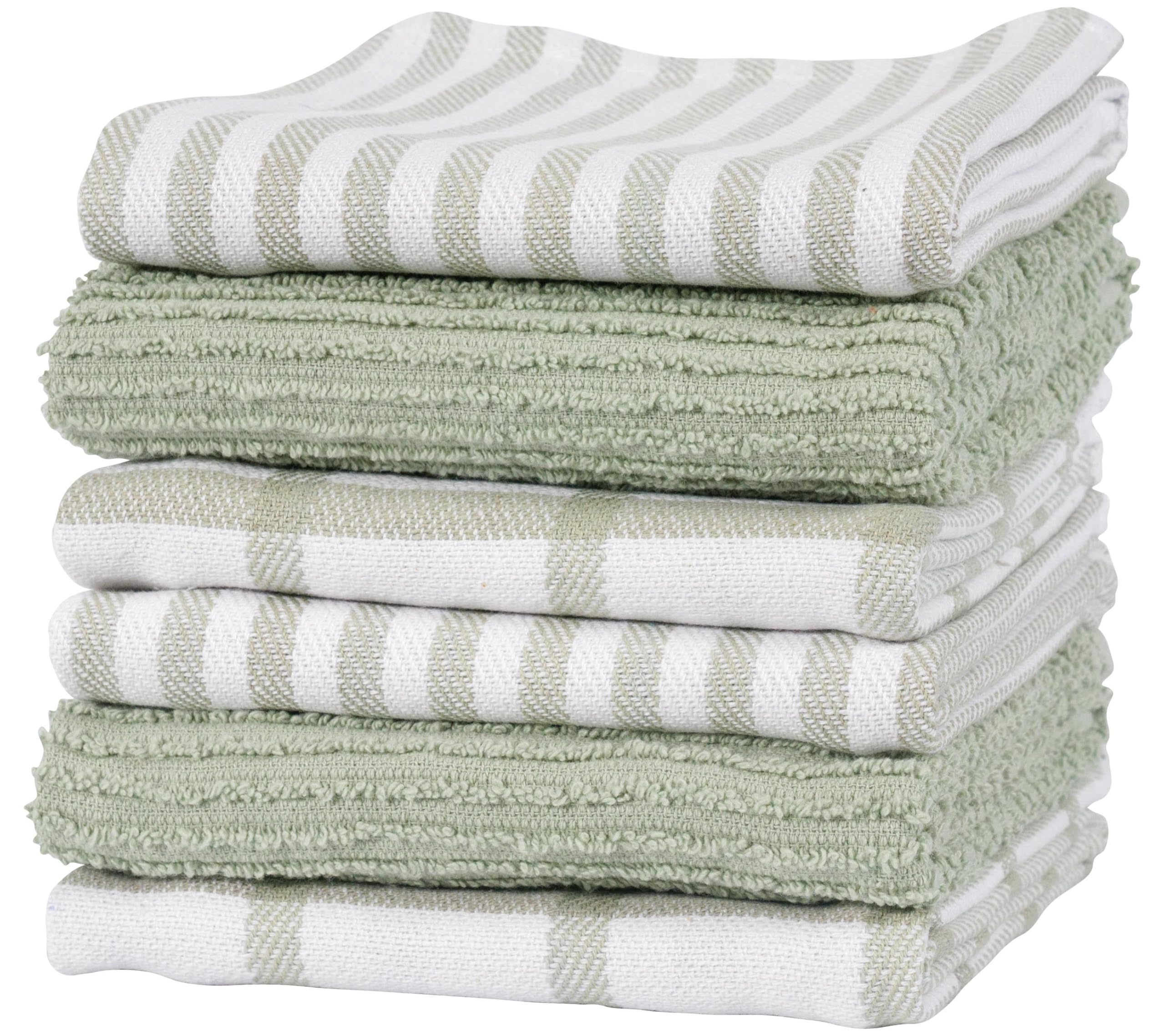 KAF Home front view of 6-pack sage towels showing set and packaging benefit