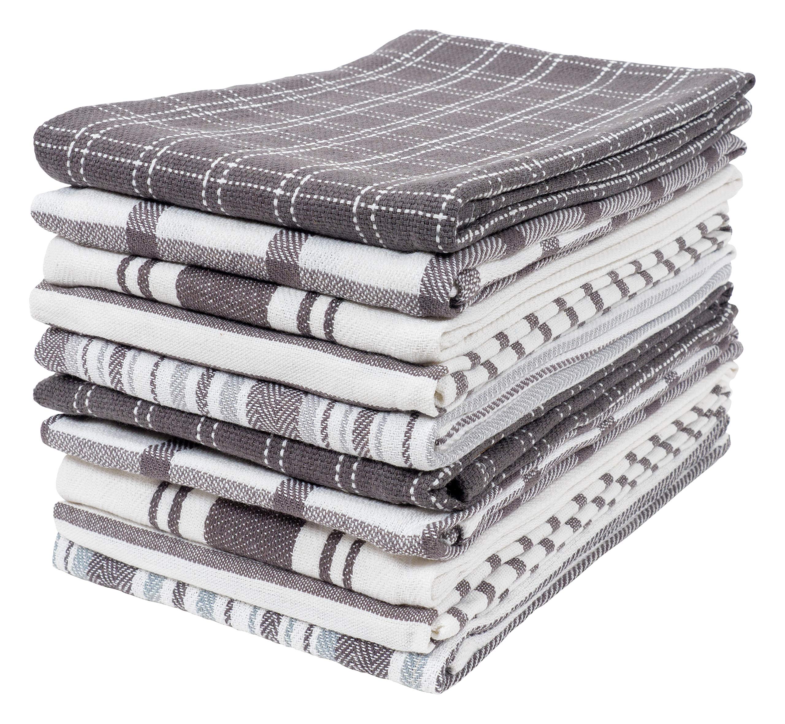 KAF Home front view of ten gray towels shows cohesive set and easy storage