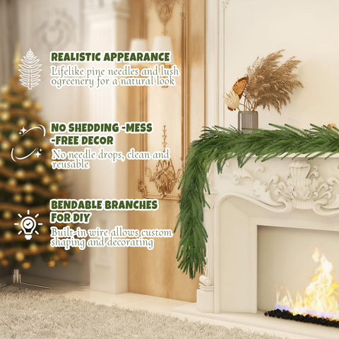 Kafuzi garland draped on a mantle providing festive atmosphere benefit
