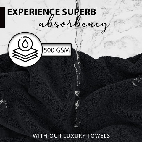 KAHAF COLLECTION folded stack of six towels demonstrating uniform thickness and convenience