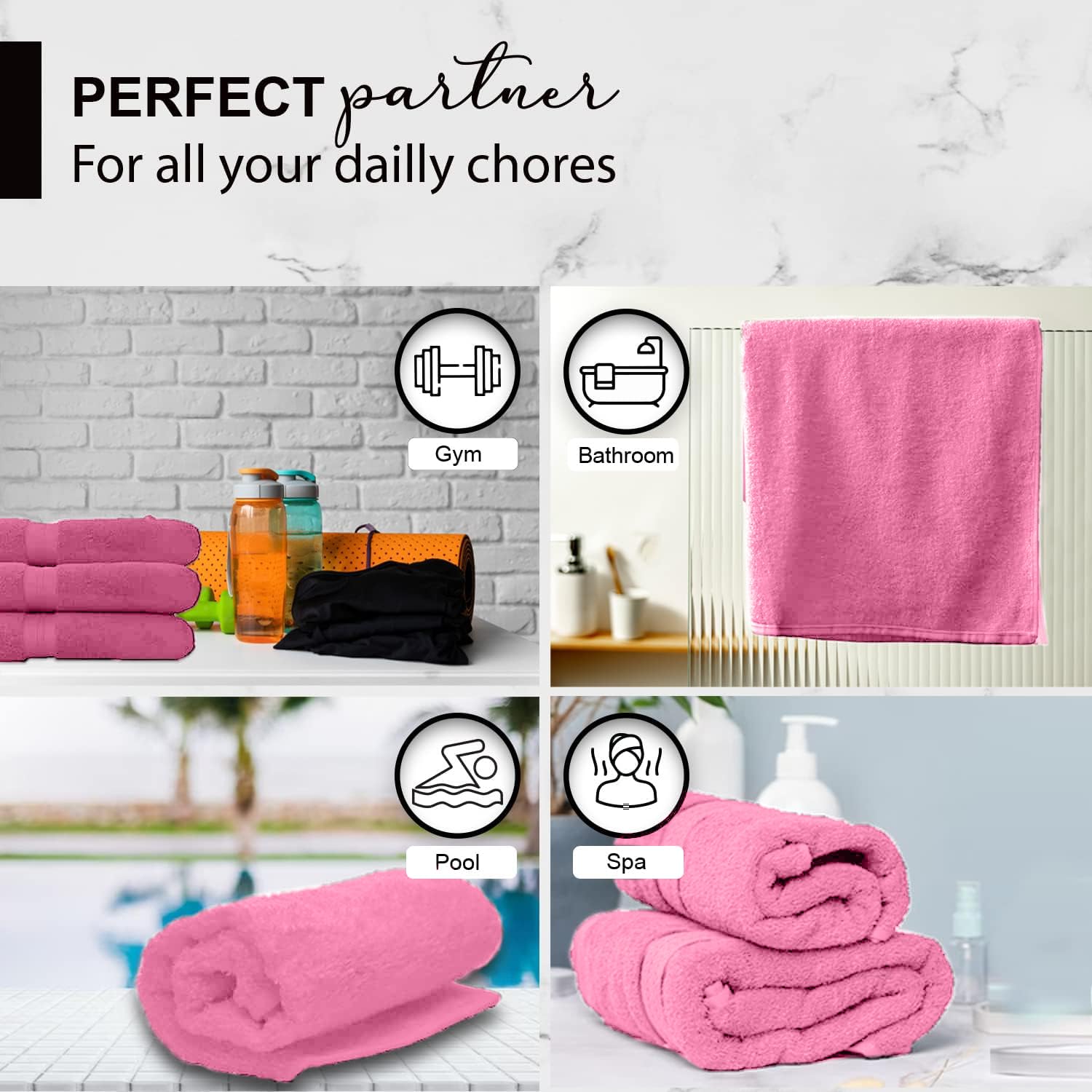 KAHAF COLLECTION towel draped poolside showing absorbency and convenience benefit