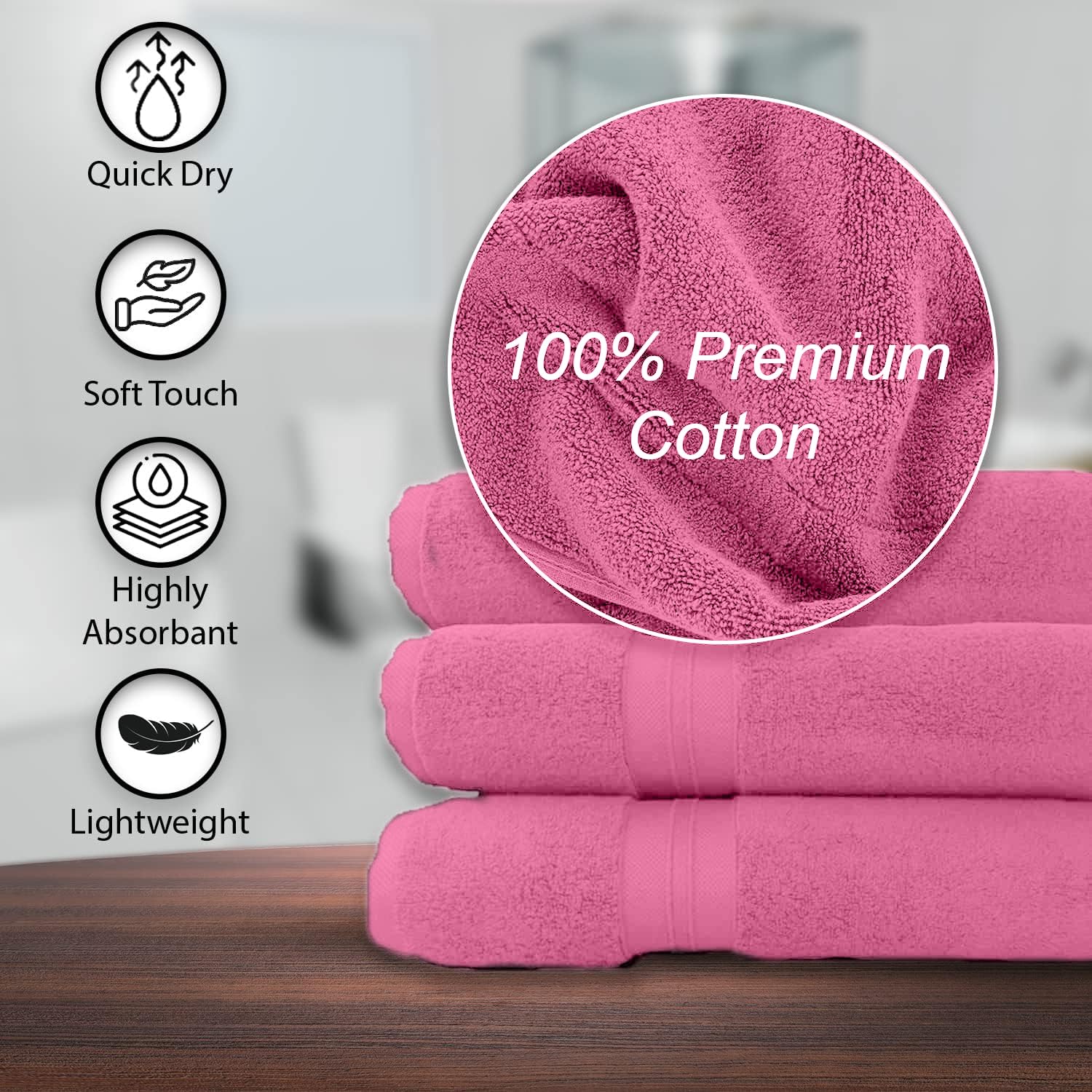 KAHAF COLLECTION towel beside a hand for scale showing oversized coverage benefit