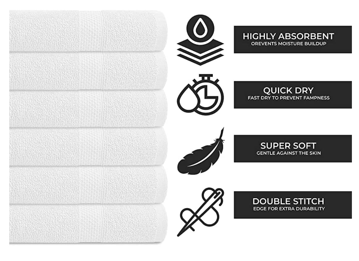 KAHAF COLLECTION towel beside a ruler showing 24x48 size for scale and portability