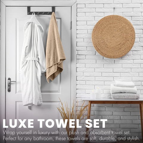 KAHAF COLLECTION towel hanging in bath demonstrating lightweight drape and quick drying benefit