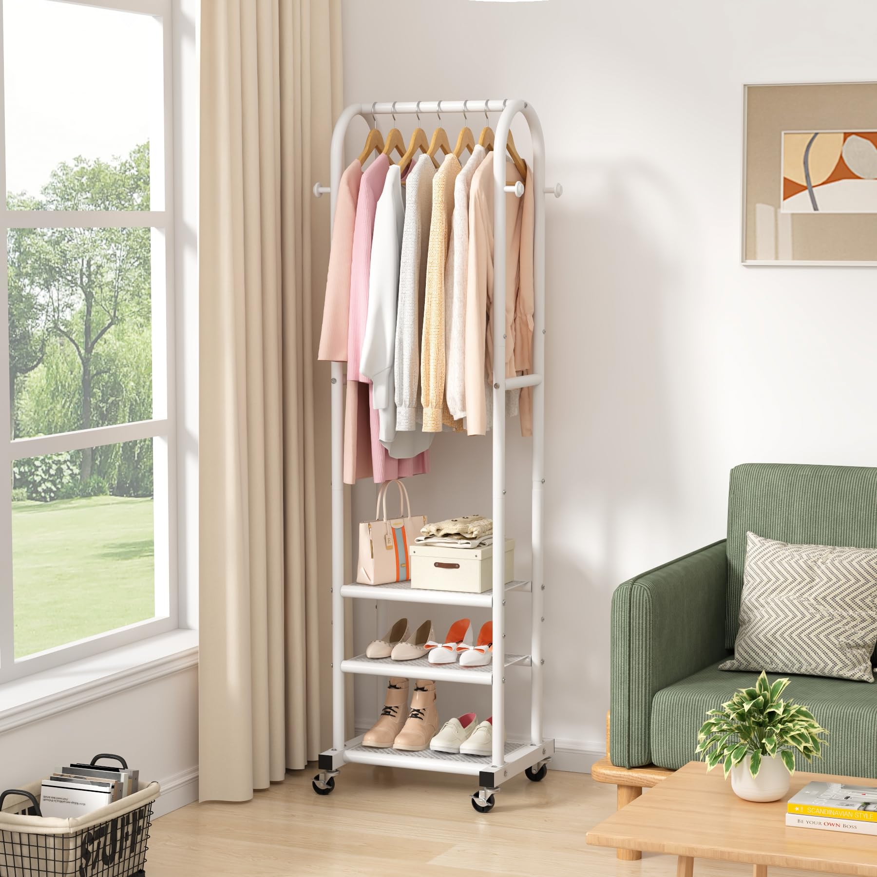 Kaitiemoo shelves holding shoes and folded clothes for organization