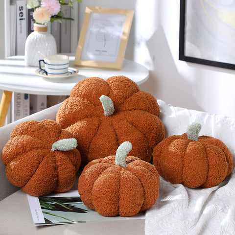 Kajaia front display of four pumpkin pillows adding cozy fall style