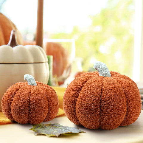 Kajaia pumpkins arranged on mantel providing seasonal decor inspiration