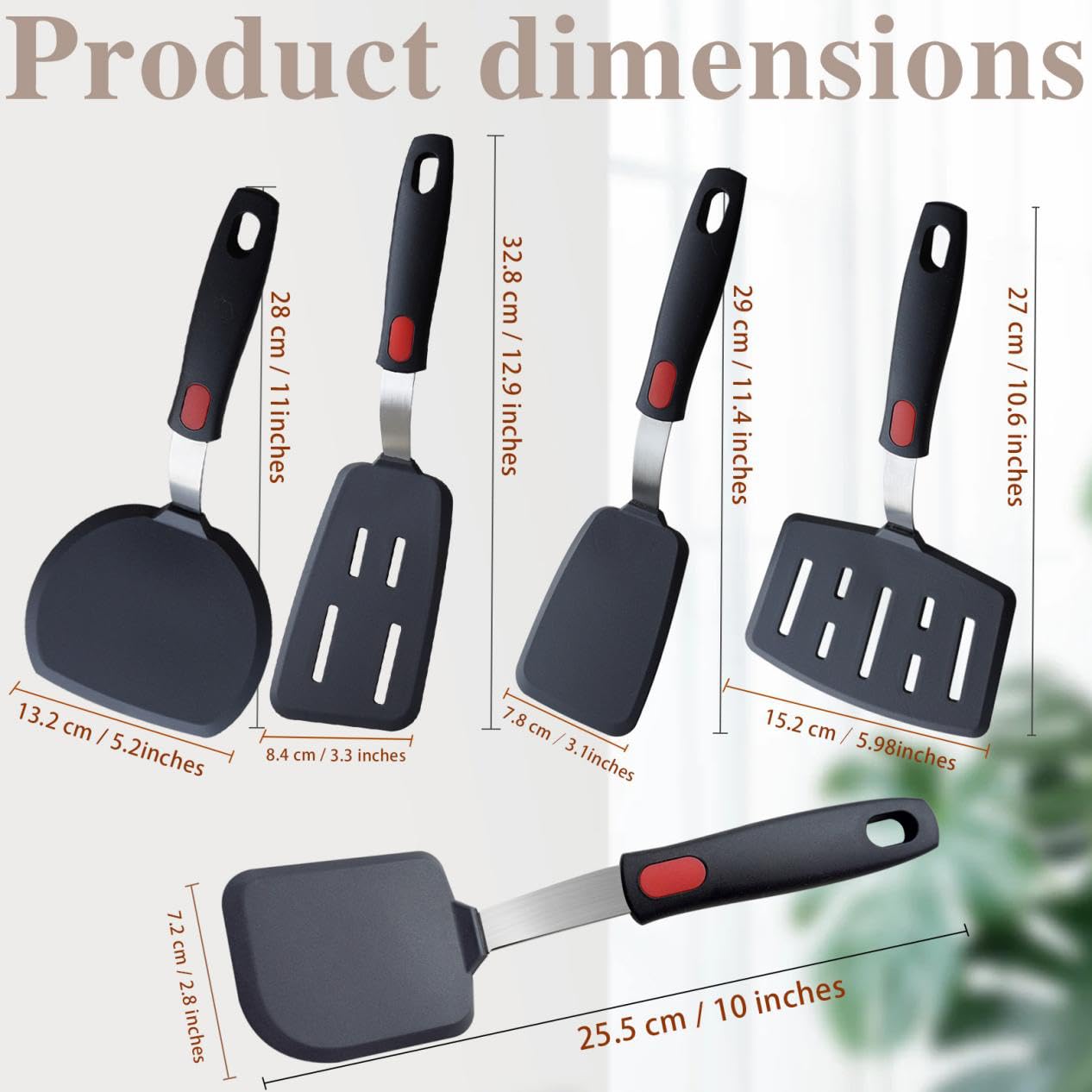 KAKAMINA wide pancake flipper angle depicting effortless flipping benefit
