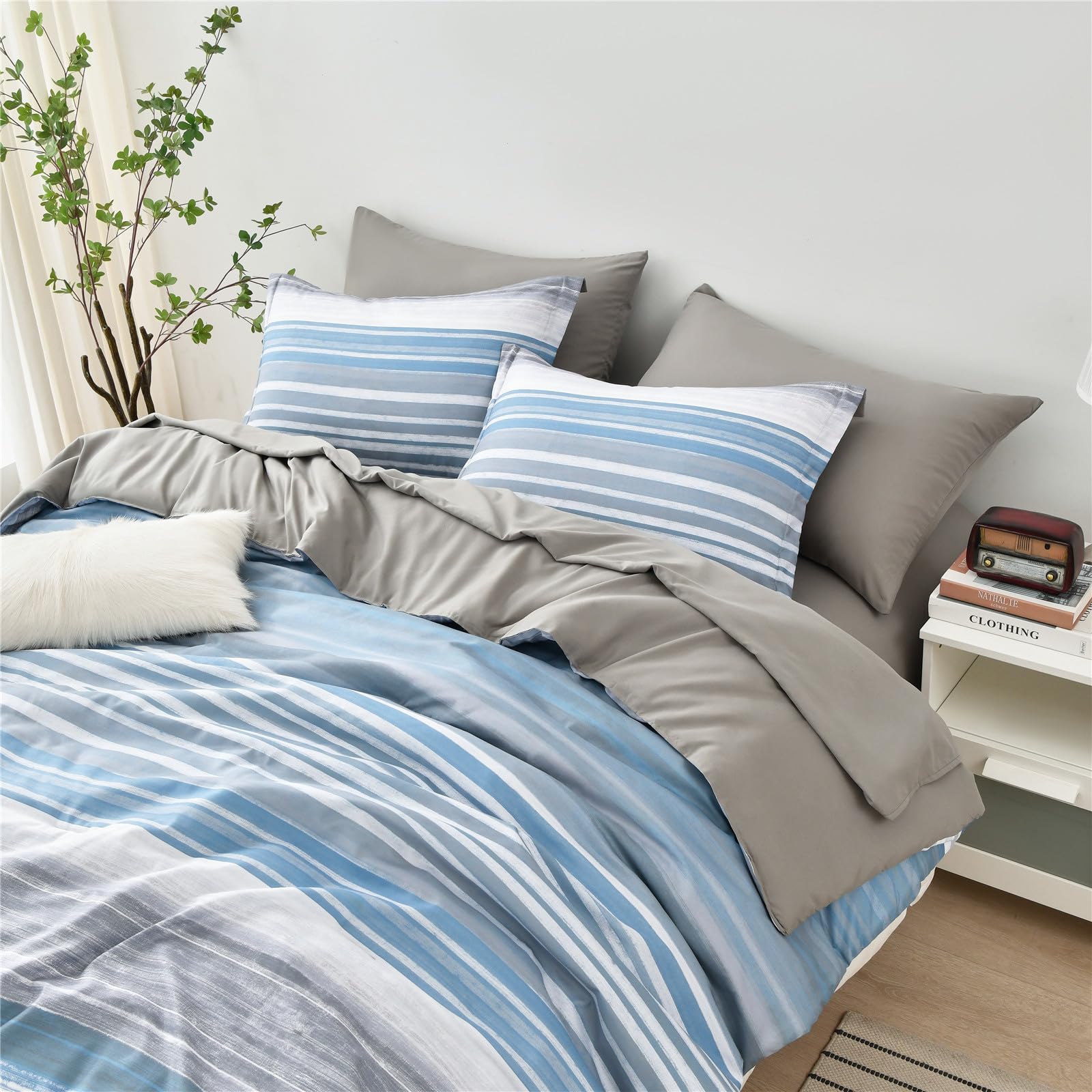 KAKIJUMN pillowcases and shams layered for coordinated bedroom styling