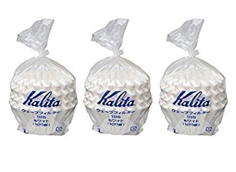 Kalita Wave 185 front packaging showing 300 white filters and brand clarity