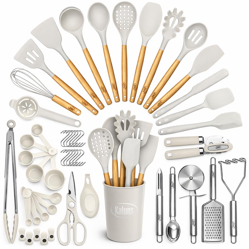 Kaluns front view showing complete 50-piece set and holder, convenient organization