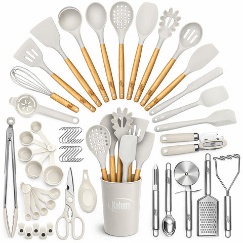 Kaluns front view showing complete 50-piece set and holder, convenient organization