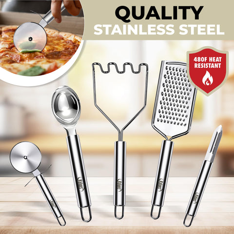 Kaluns specialty gadgets like peeler and grater, versatile prep utility