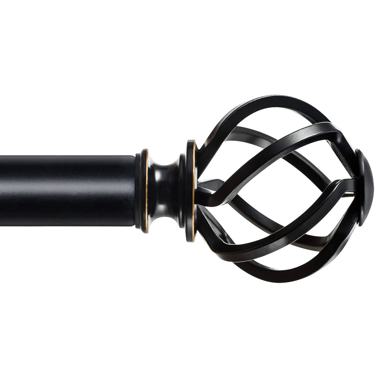 KAMANINA black rod front view showing clean profile and modern look