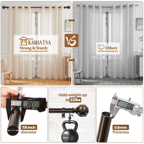 KAMANINA center bracket support showing stability for heavier curtains