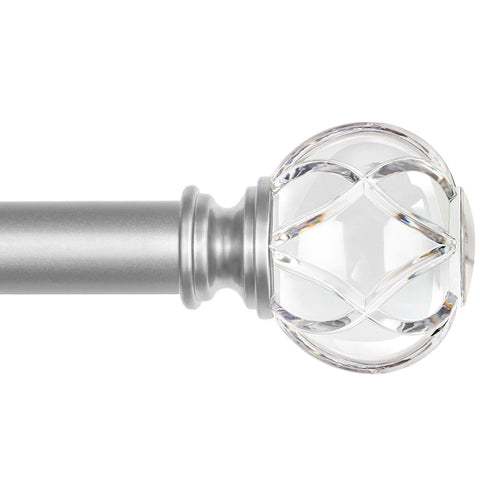 KAMANINA front packaging showing assembled silver curtain rod and components for easy setup