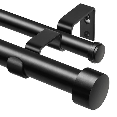 KAMANINA front view of packaged double curtain rod showing ready-to-install convenience
