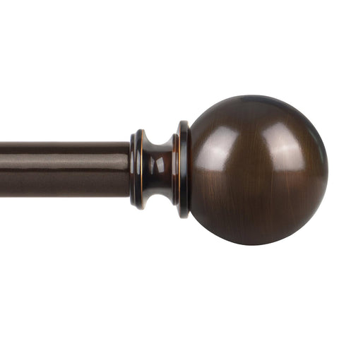 KAMANINA front view of bronze rod showing decorative finials and clean profile — elegant upgrade