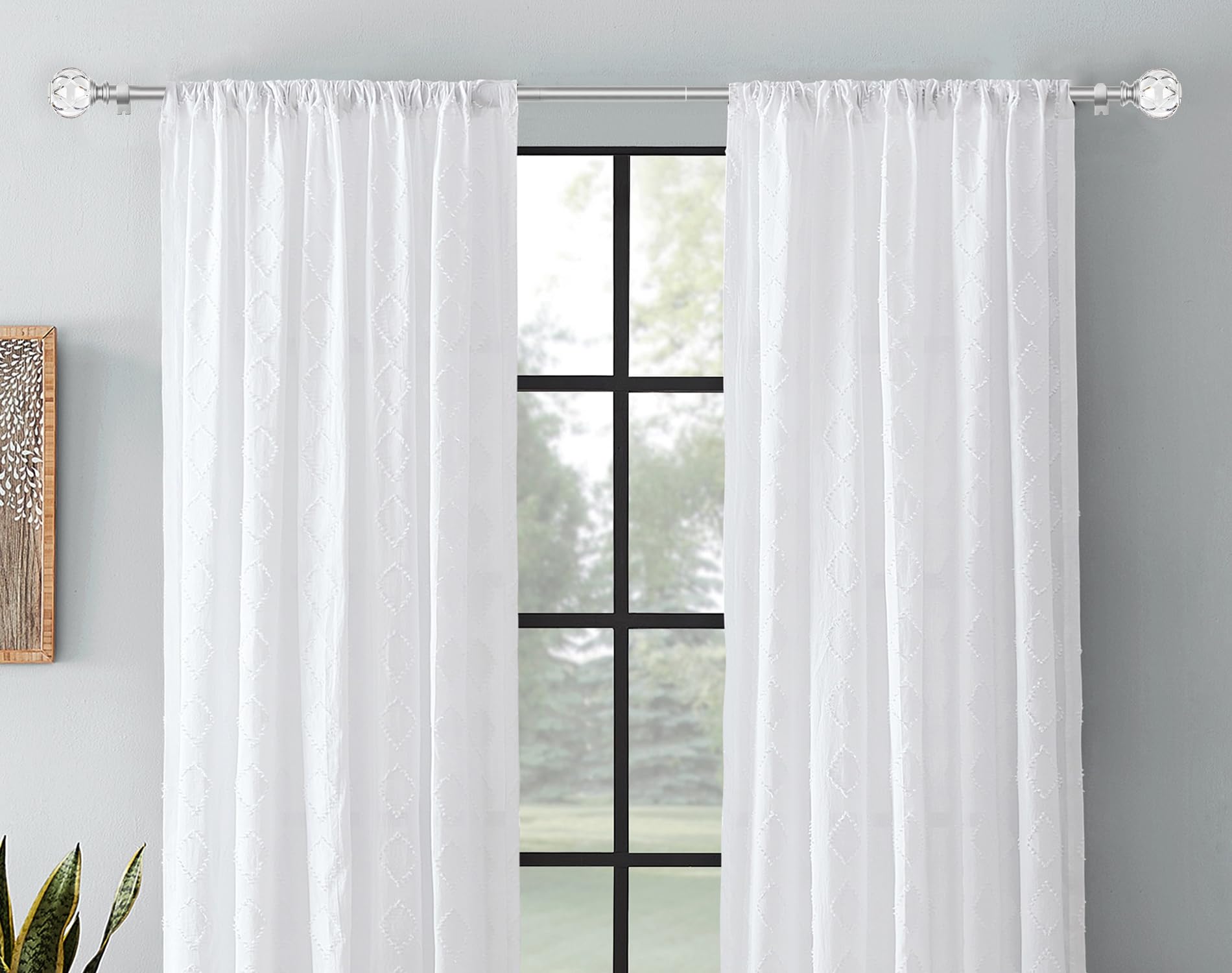 KAMANINA styled bedroom with silver rod adding a polished look to window decor