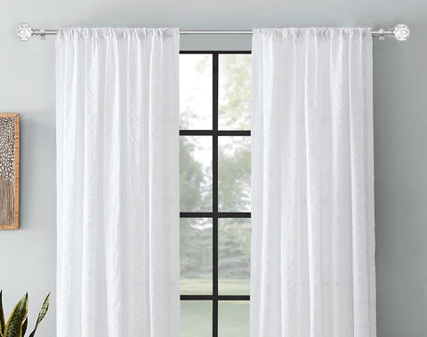 KAMANINA styled bedroom with silver rod adding a polished look to window decor