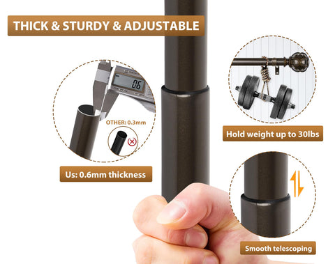 KAMANINA telescoping rod fully extended to show adjustable range benefit