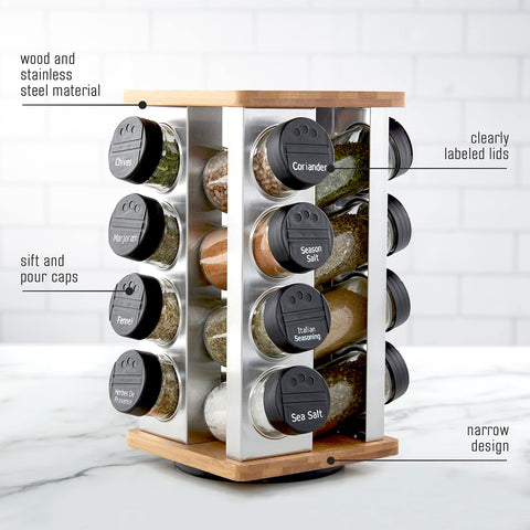 Kamenstein bamboo base with stainless steel frame highlighting durable, stylish design