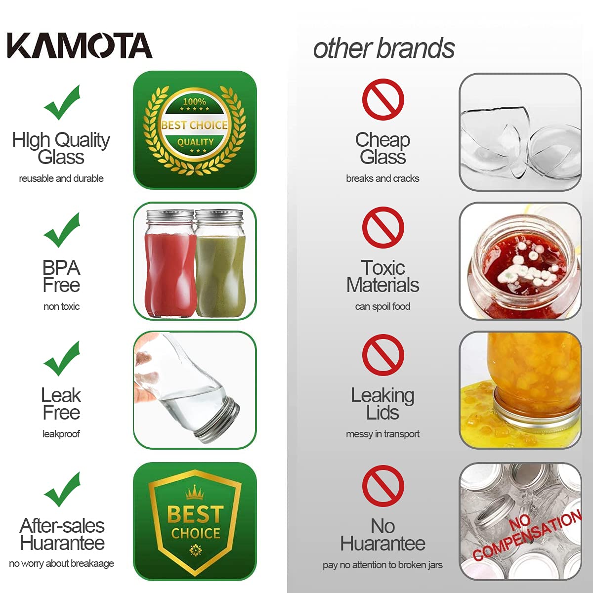 KAMOTA jar filled with preserves showing clear content visibility benefit