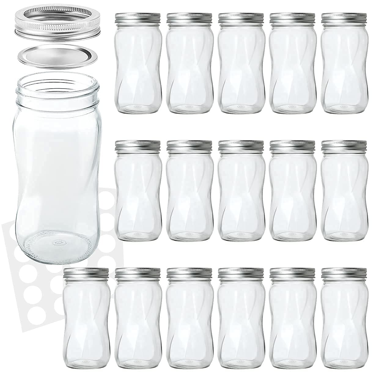 KAMOTA front view of 16-pack jars showing organized storage benefit