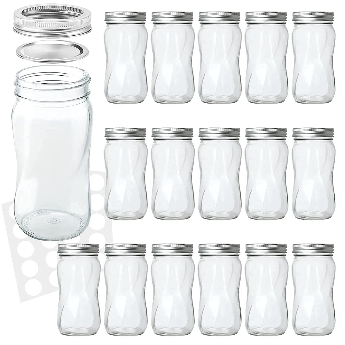 KAMOTA front view of 16-pack jars showing organized storage benefit