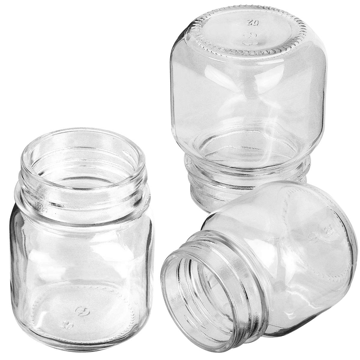 KAMOTA side view of wide-mouth glass jars for easy filling and cleaning