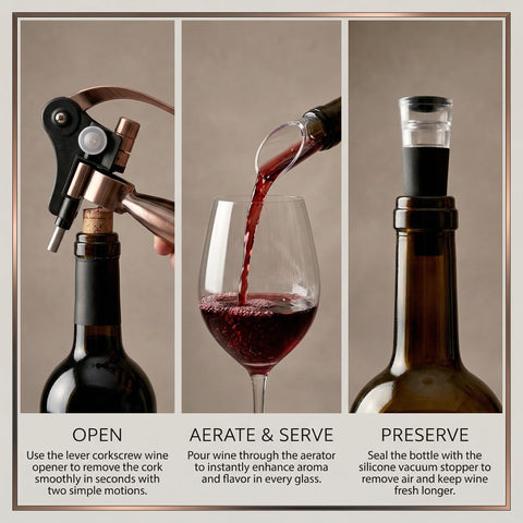 KANDOHAUS vacuum stopper and drip ring preserving freshness and preventing spills