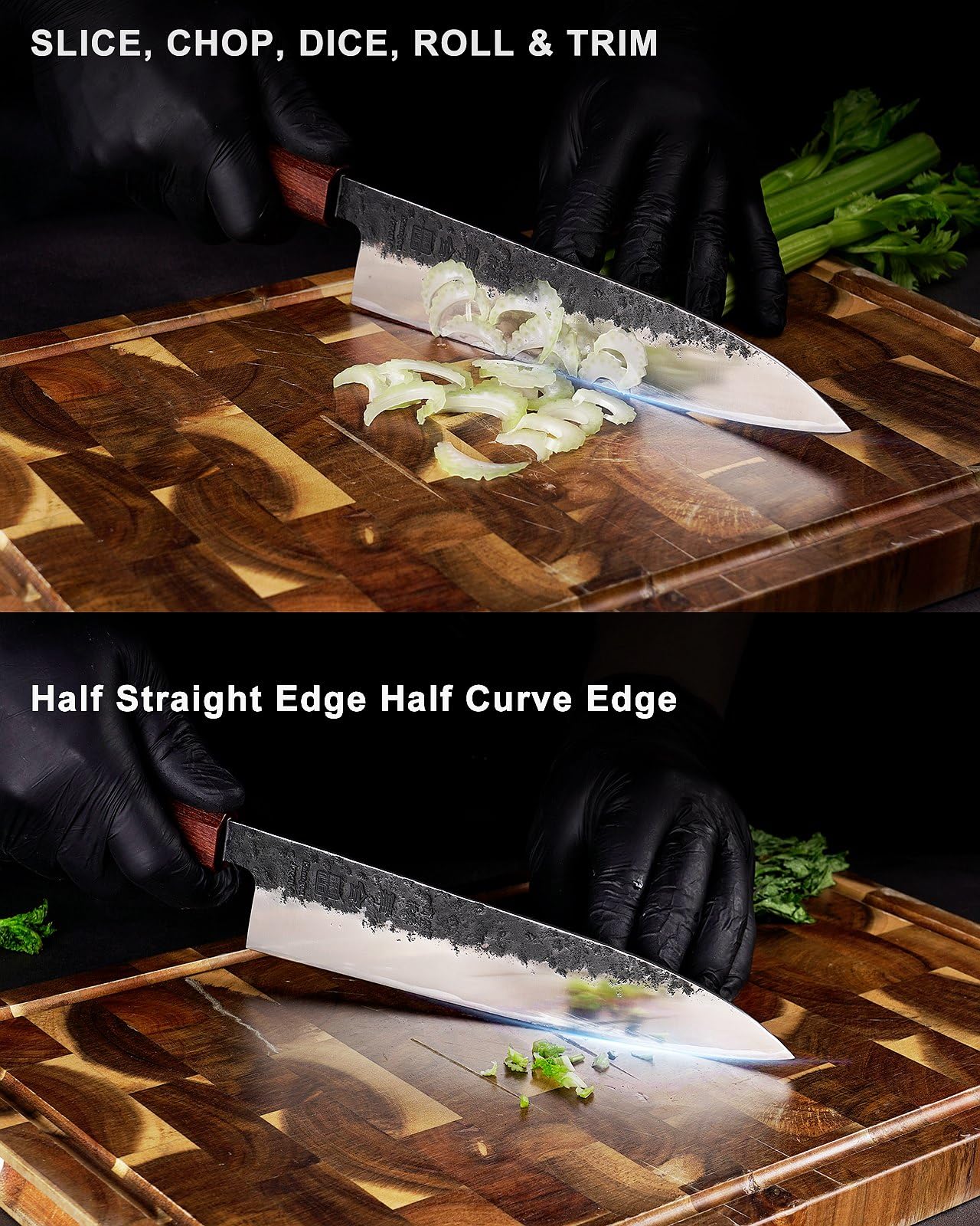 kanngou size scale with cutting board showing 8.27-inch practical length