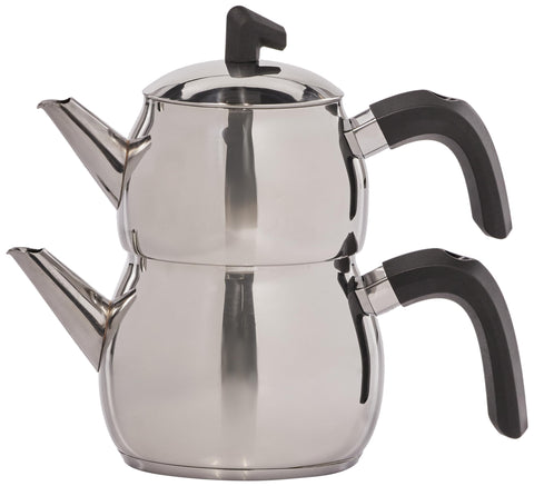 KARACA Belinay front view showing teapot and kettle, elegant table presentation benefit