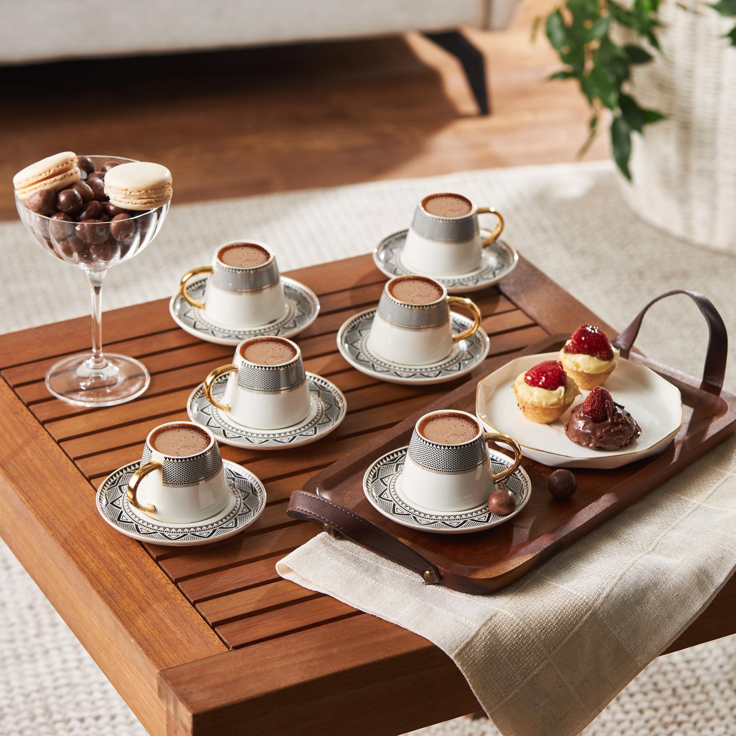 KARACA side view of cup and saucer, demonstrating balanced proportions and stability
