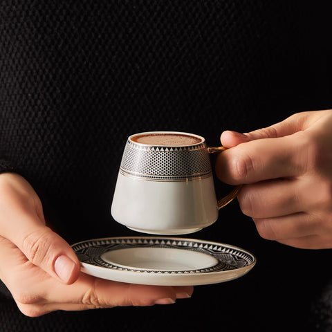 KARACA stacked saucers, saving space and facilitating neat storage