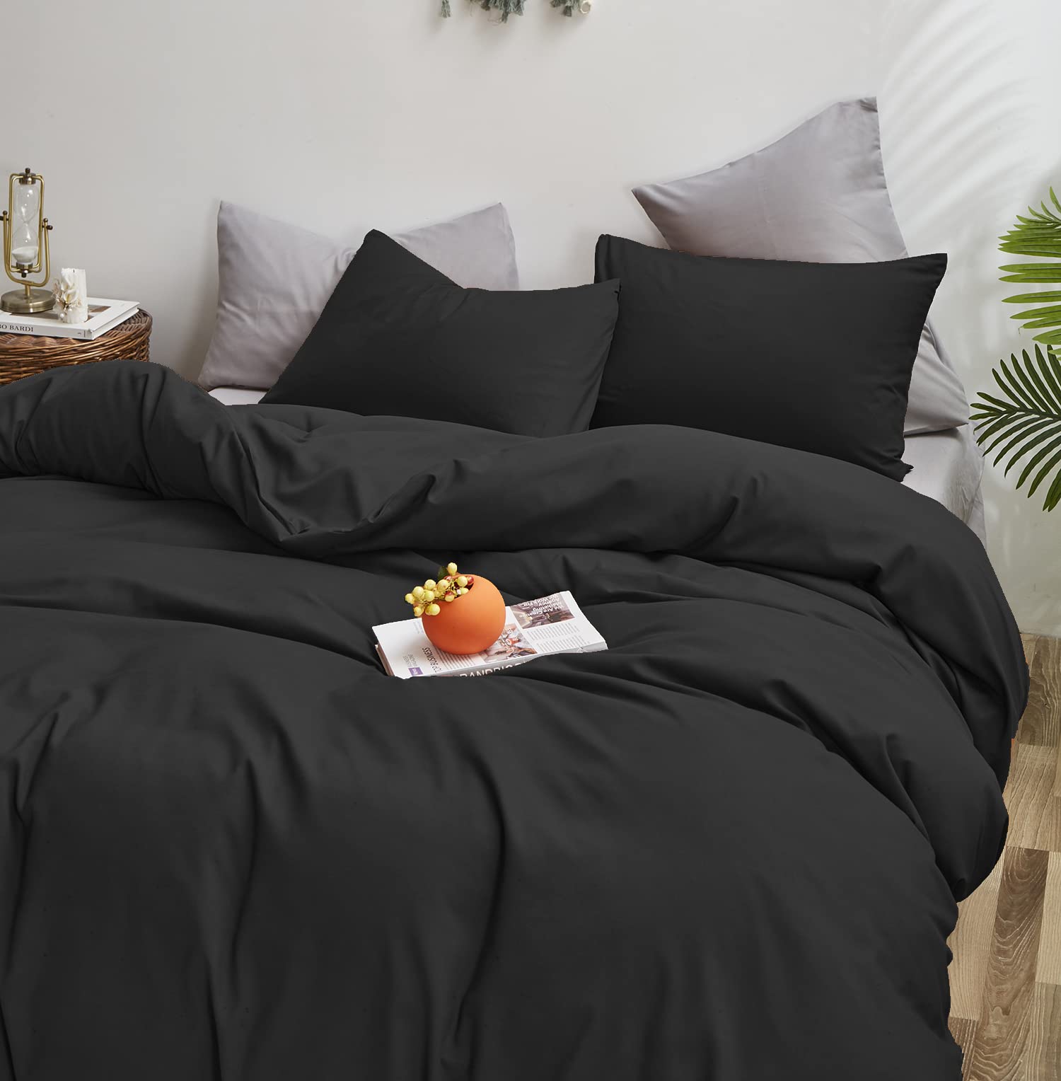 KAREVER comforter on queen bed showing scale and generous 90x90-inch coverage