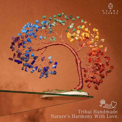 KARMAPLEDGE tree beside a book to show scale and easy shelf placement benefit