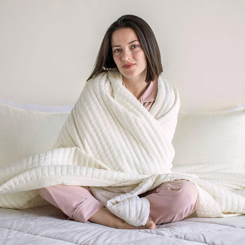 KASENTEX quilt displayed on king bed showing oversized drop and scale benefit