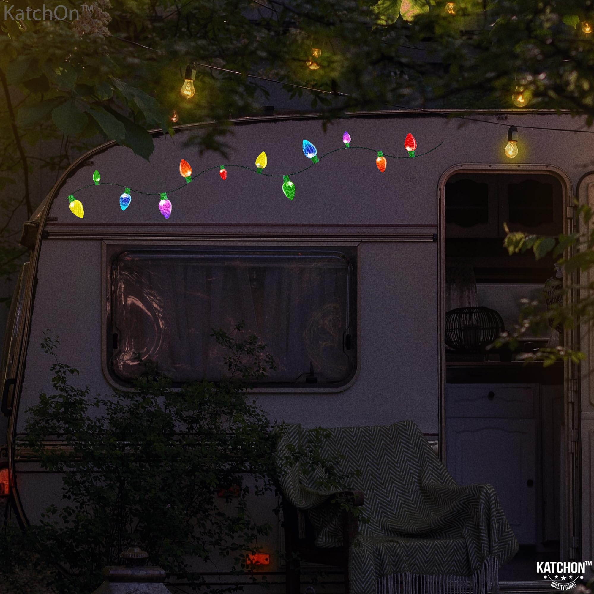 KatchOn magnets on car at night demonstrating bright reflective effect