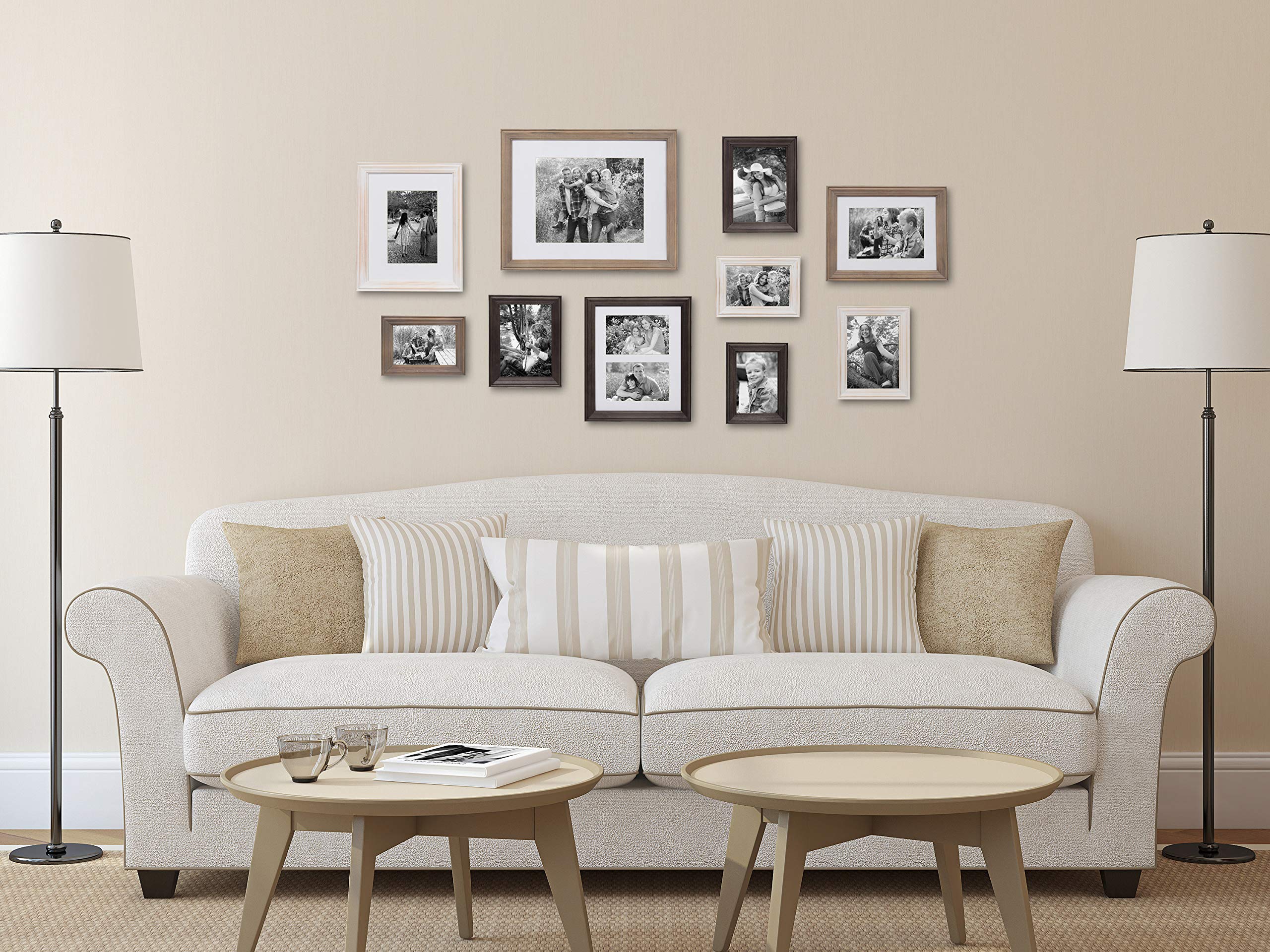 Kate and Laurel frames in a living room lifestyle scene creating warm, personalized decor