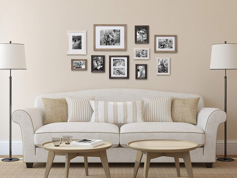 Kate and Laurel frames in a living room lifestyle scene creating warm, personalized decor