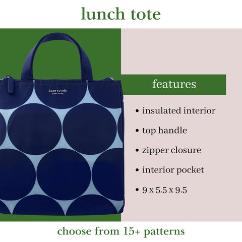 kate spade new york silver insulated interior view highlighting thermal lining and wipe-clean benefit