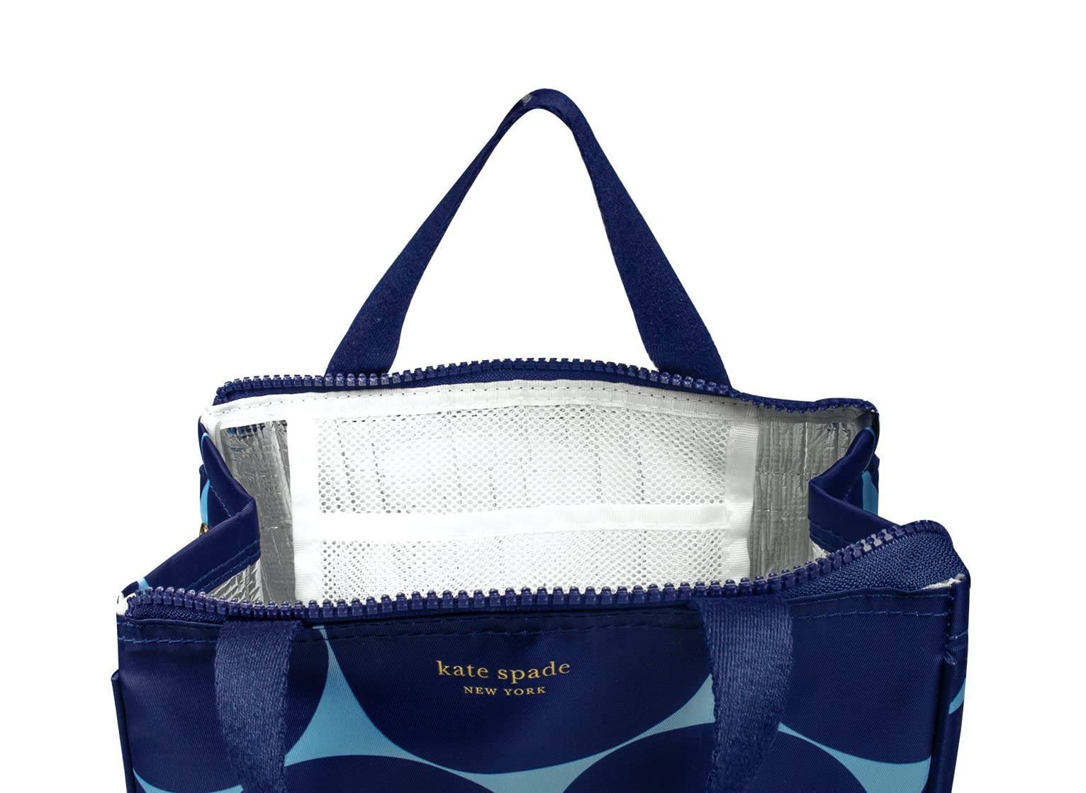 kate spade new york close-up of top zipper closure providing secure transport and easy access