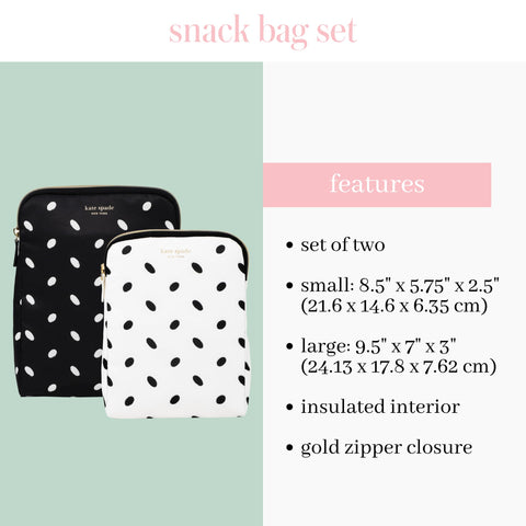 kate spade new york Almond Dot bags inside a backpack to show portability and space-saving