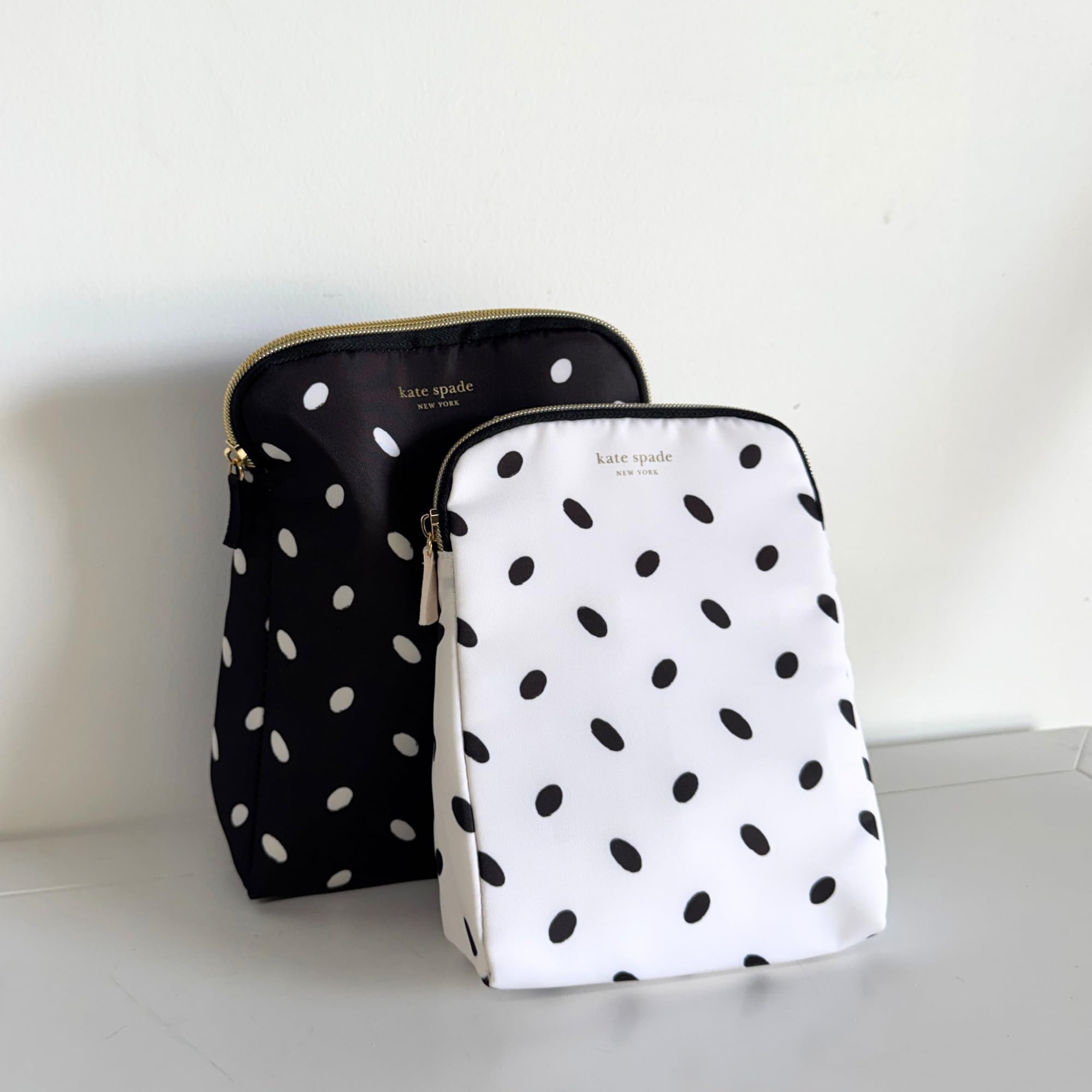 kate spade new york small Almond Dot bag close-up of exterior fabric and print for stylish detail