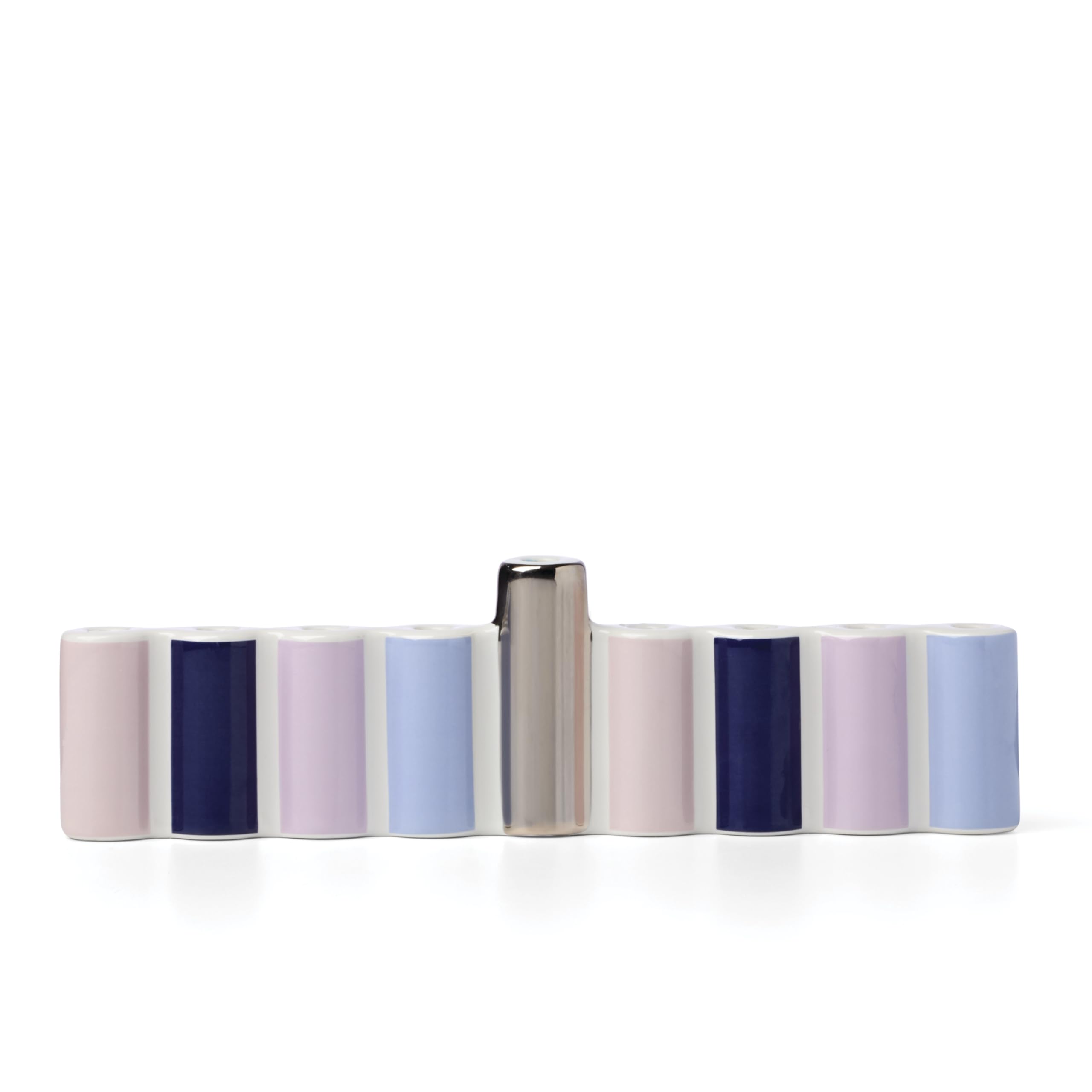 kate spade new york close-up of silver-accented shamash highlighting metallic contrast