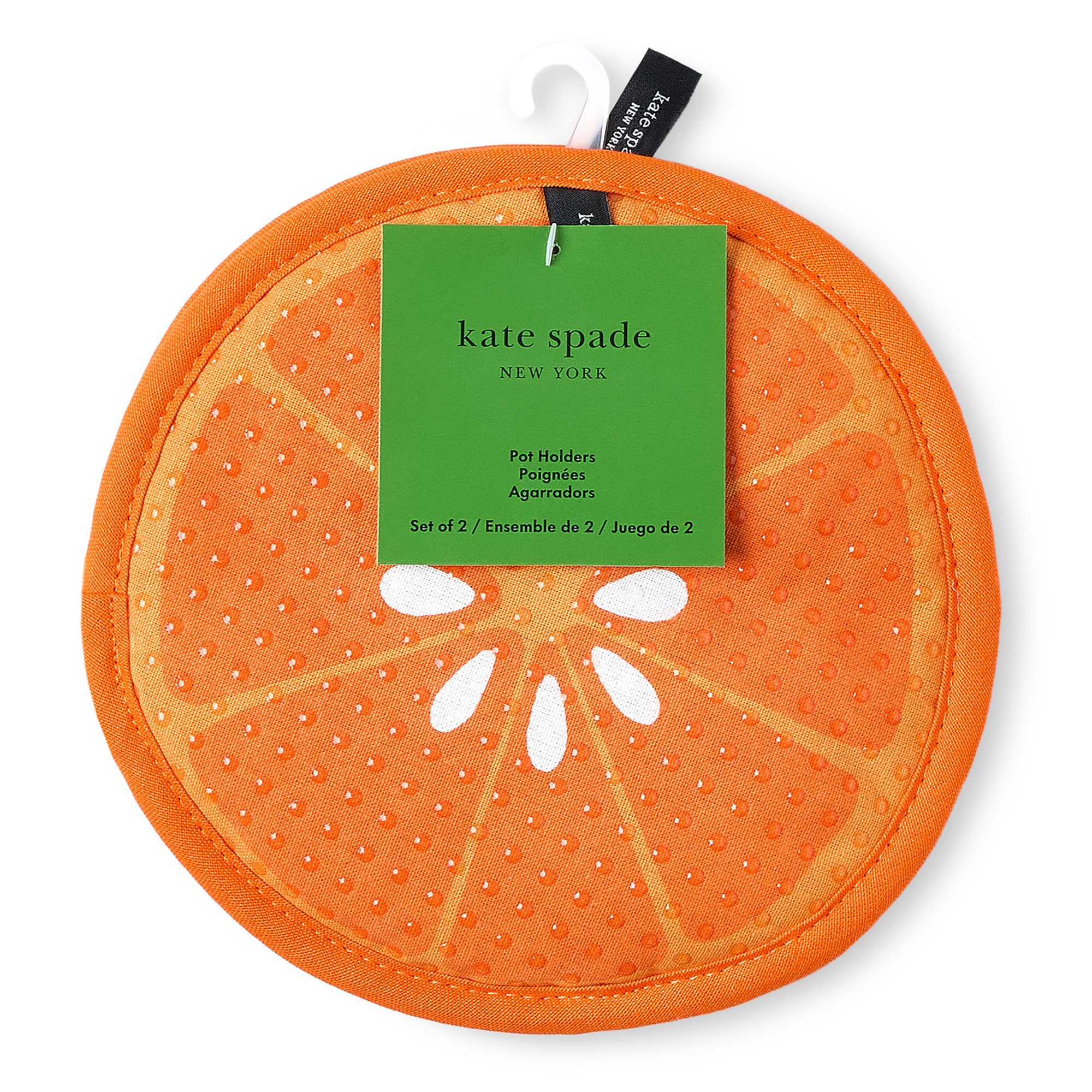 kate spade new york pot holders hanging loop for neat storage and accessibility