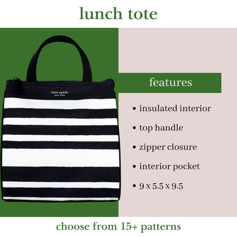 kate spade new york insulated interior lining, easy-clean and temperature control